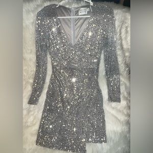 Long sleeve sequin dress